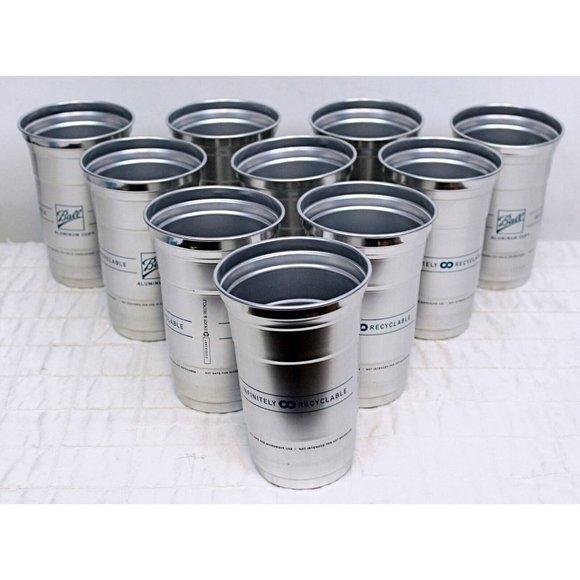 Ball Aluminum Cold Drink Cups 10 Pc 20 oz Reusable Refillable 100% Recyclable - Picture 6 of 11